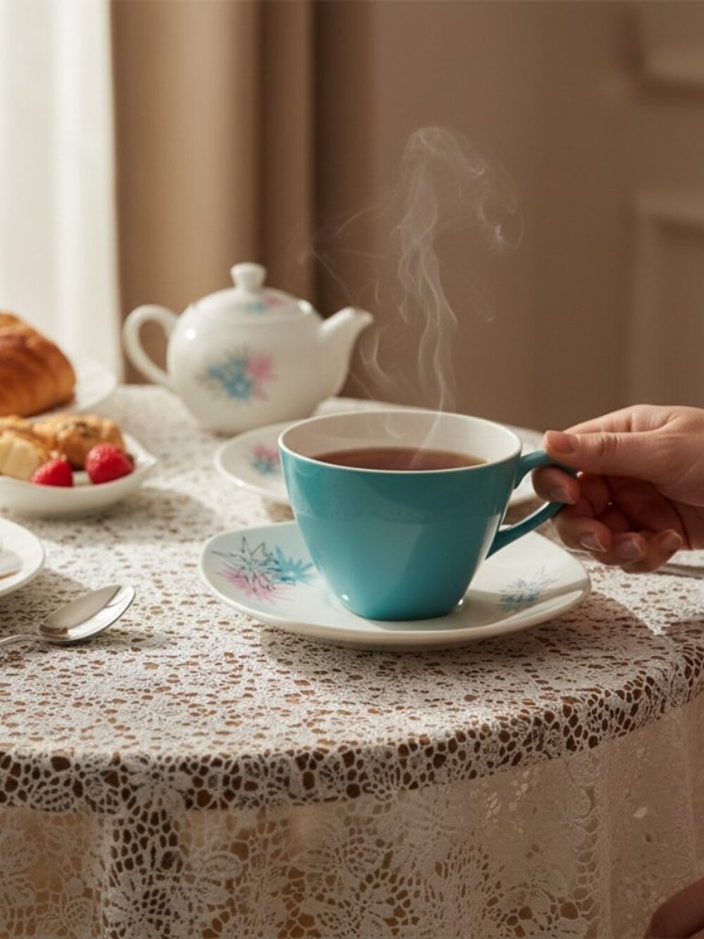 Vintage Set of 2 Midwinter 'Quite Contrary' Coffee Cups &‎ Saucers 1950s Retro